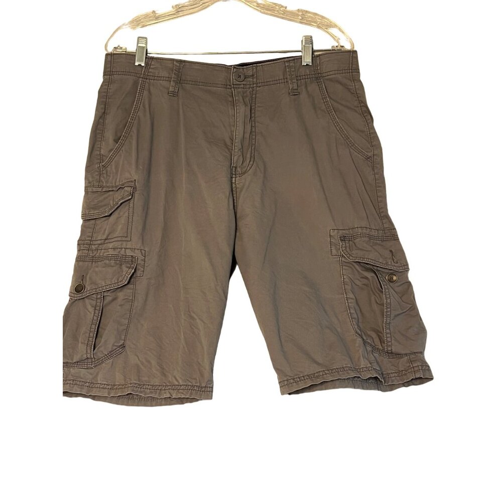 Iron Flex Mens Cargo Shorts Size 32 French Grey Cotton & Spandex flaw